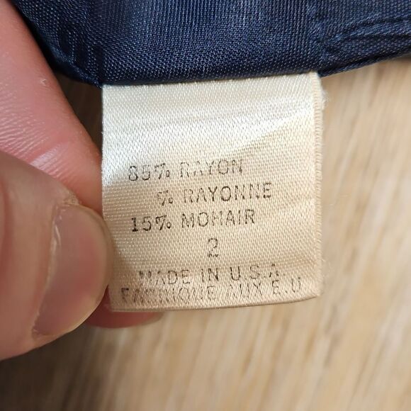 Tahari Vintage Mohair Pleated Hem Pencil Skirt Navy Blue Women 2 Business Casual - Picture 7 of 7